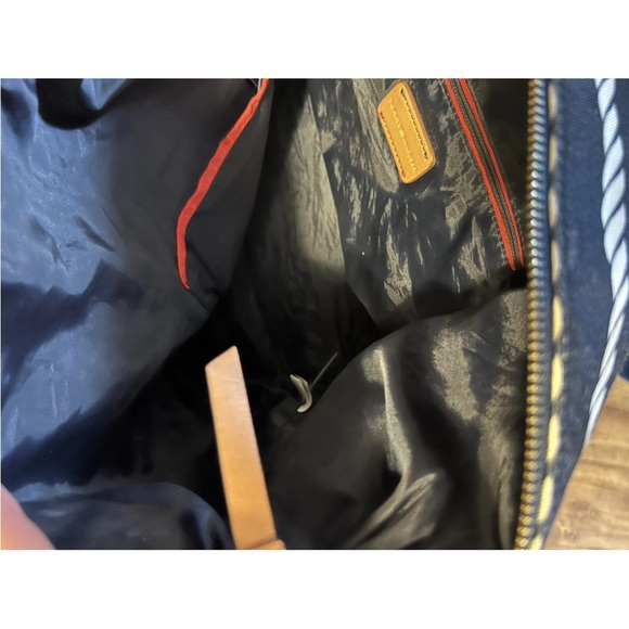 Tommy Hilfiger Patriotic Striped Tote Bag with Brown Handles - Picture 13 of 14